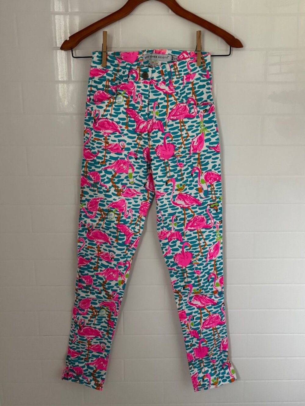 Gretchen Scott Hot Pink Flamingo Stretch Pants - Size XXS (Shrimp) NWT